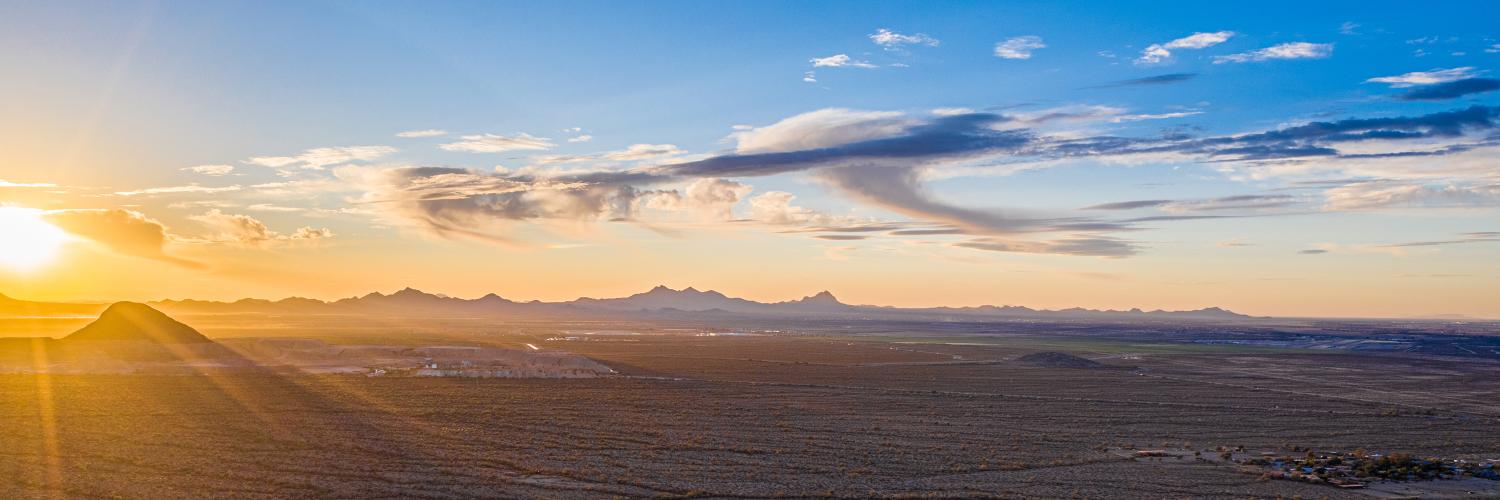 Overhead view of desert skyline